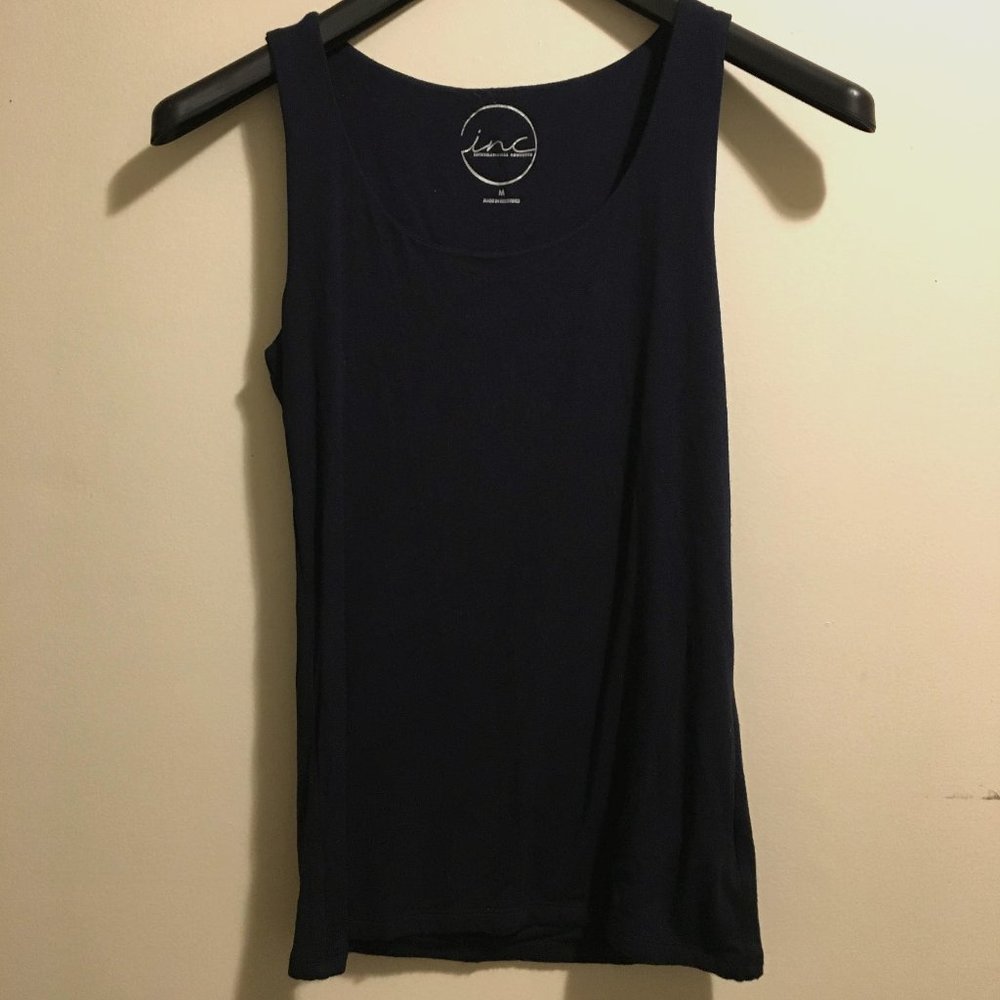 INC Navy Stretchy Tank Top, Soft